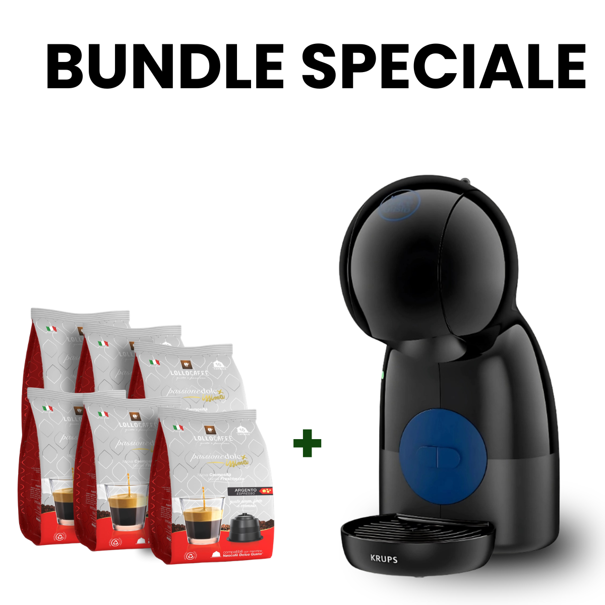 Bundle macchinetta compatibile e 96 capsule Lollo Argento