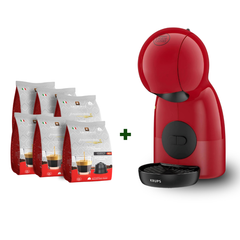 Macchina Caffè a Capsule Dolce Gusto XS Krups – Compatta, 15 bar, Calde/Fredde + 96 Capsule Lollo Argento